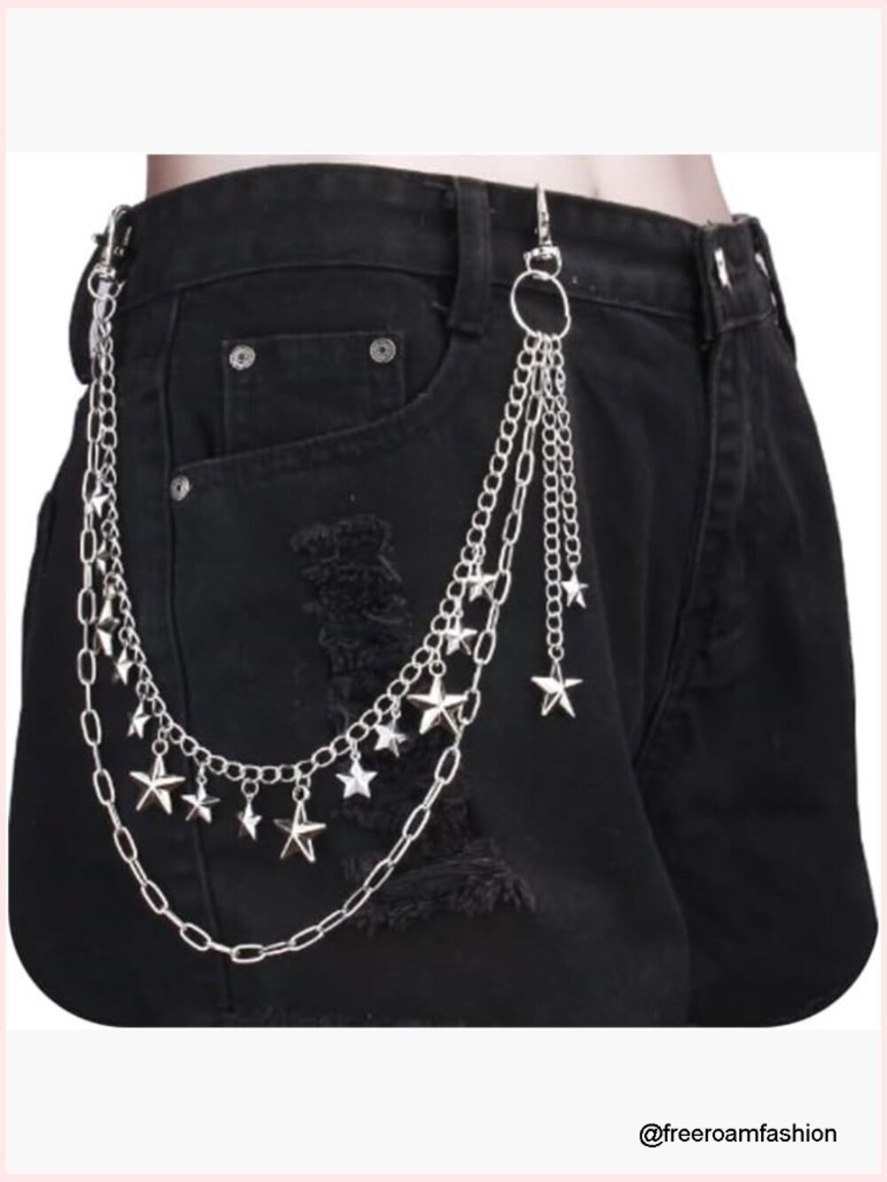 Y2K Star Pants Chain for Men Women Pocket Chain Biker Hip Punk
